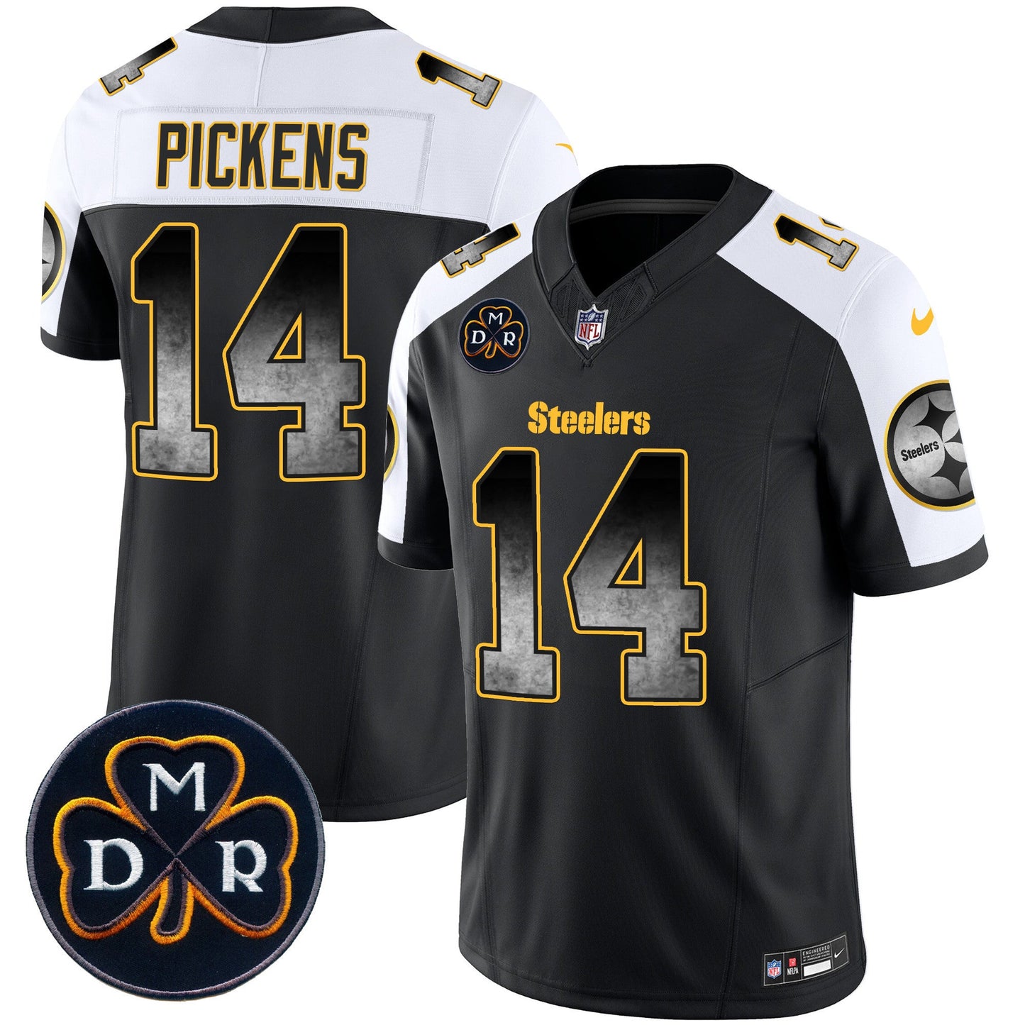 Men's Steelers DMR Patch Arch Smoke Vapor Limited Jersey - All Stitched