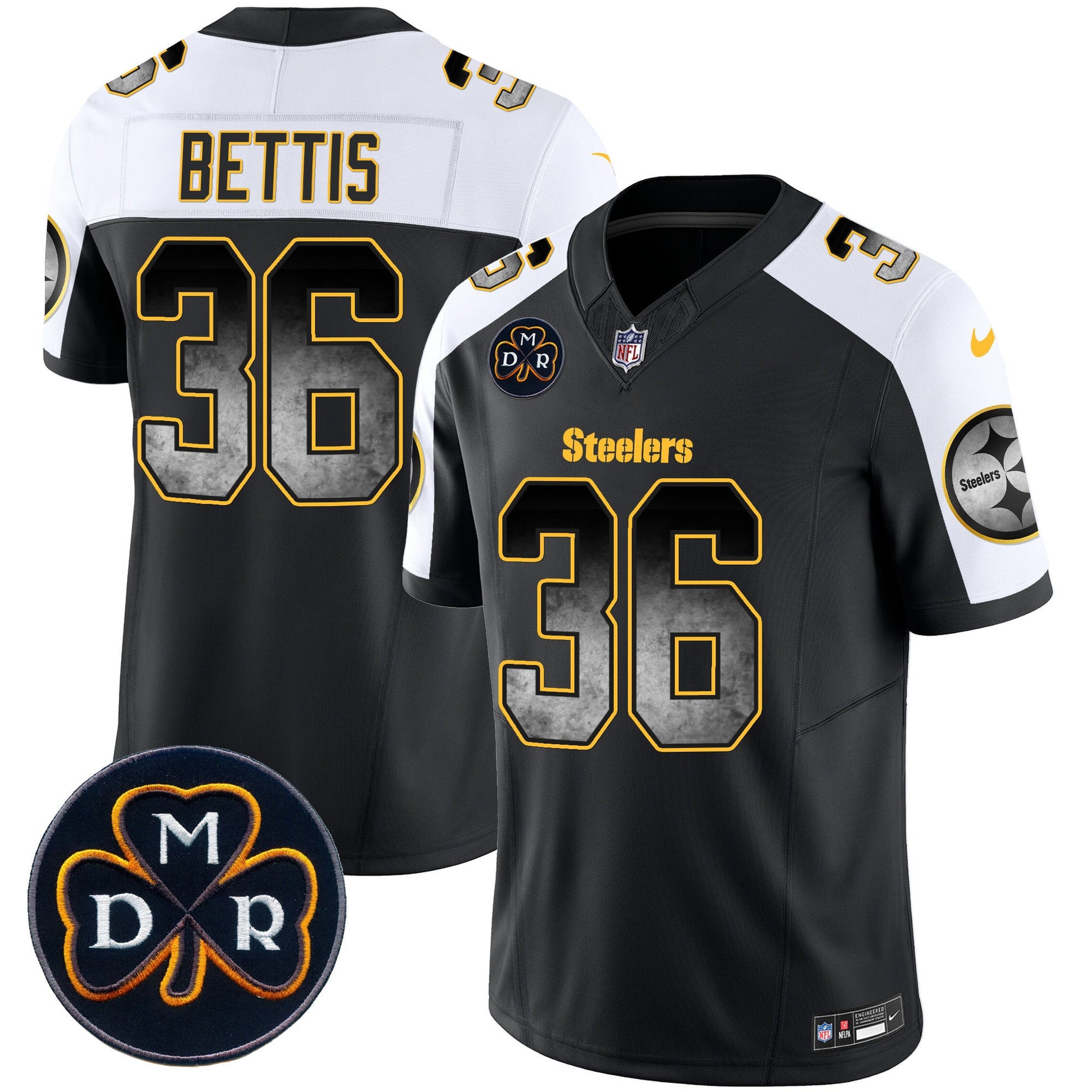 Men's Steelers DMR Patch Arch Smoke Vapor Limited Jersey - All Stitched
