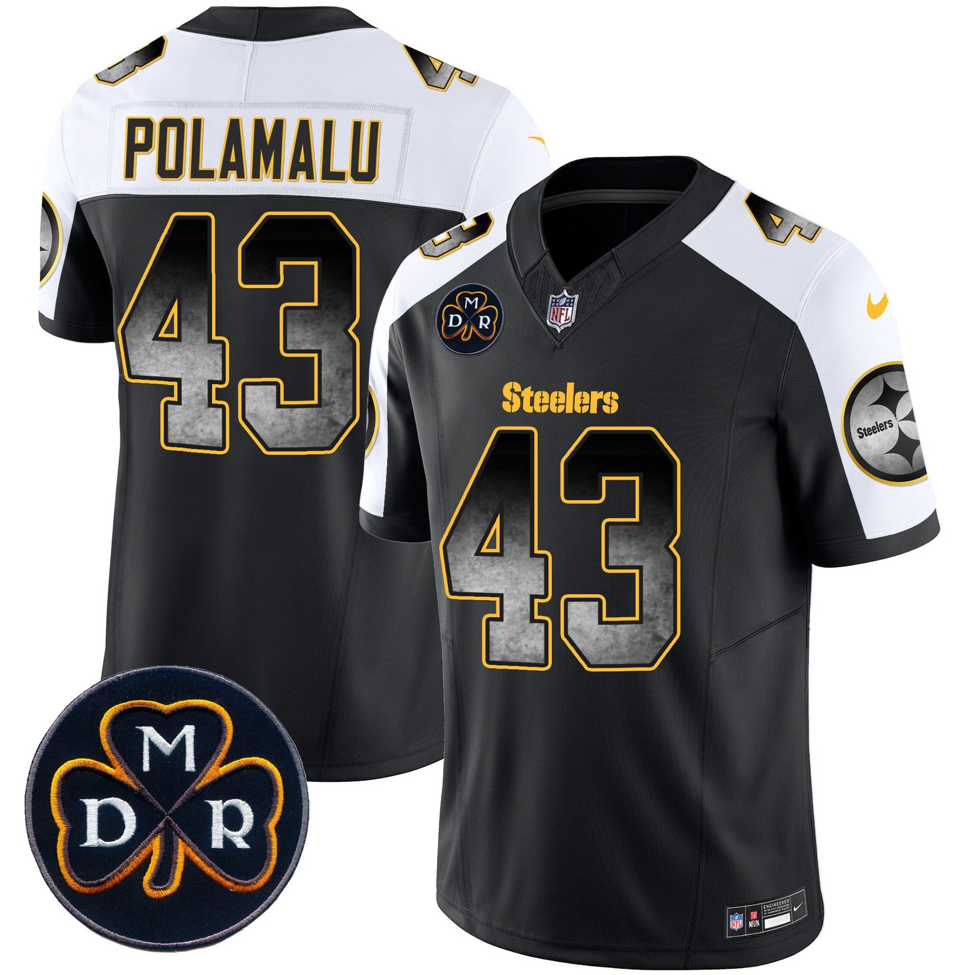 Men's Steelers DMR Patch Arch Smoke Vapor Limited Jersey - All Stitched