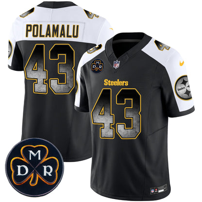 Men's Steelers DMR Patch Arch Smoke Vapor Limited Jersey - All Stitched