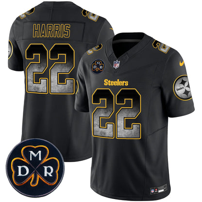 Men's Steelers DMR Patch Arch Smoke Vapor Limited Jersey - All Stitched
