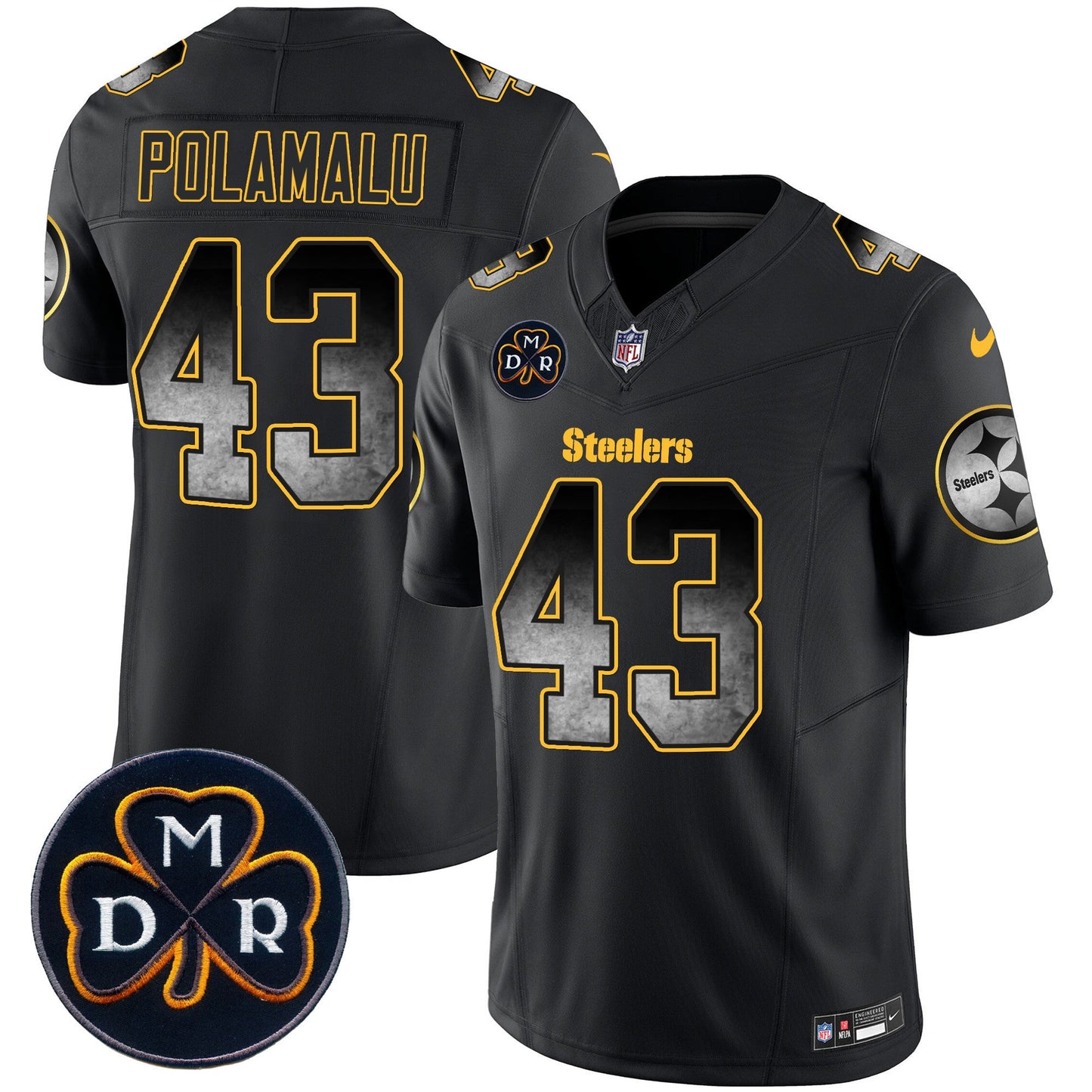 Men's Steelers DMR Patch Arch Smoke Vapor Limited Jersey - All Stitched