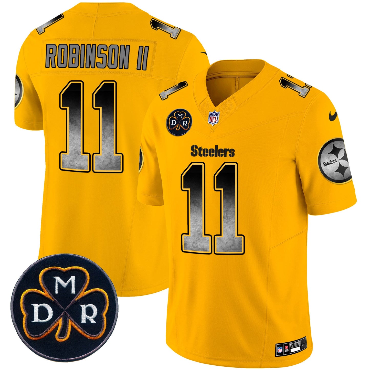 Men's Steelers DMR Patch Arch Smoke Vapor Limited Jersey - All Stitched
