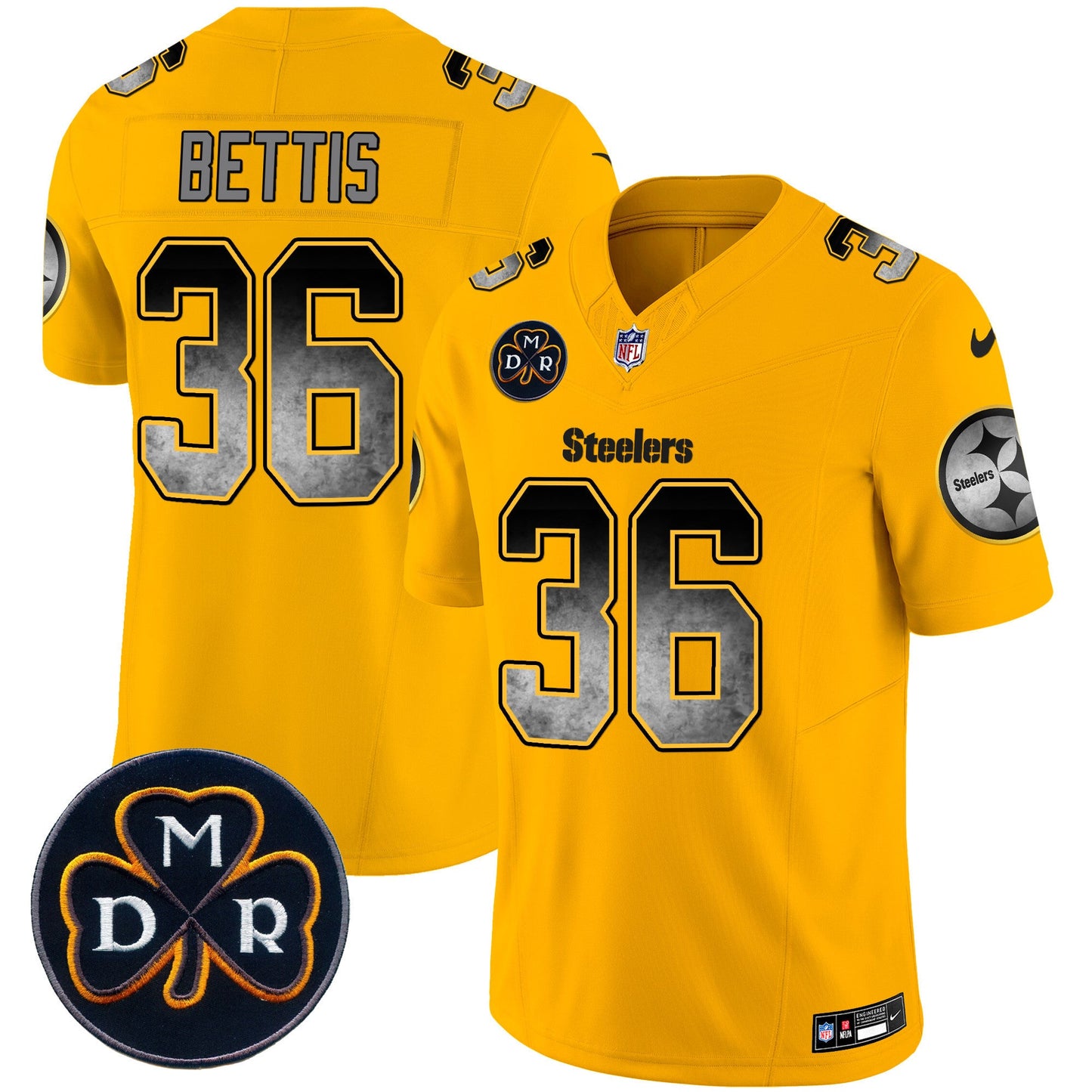 Men's Steelers DMR Patch Arch Smoke Vapor Limited Jersey - All Stitched