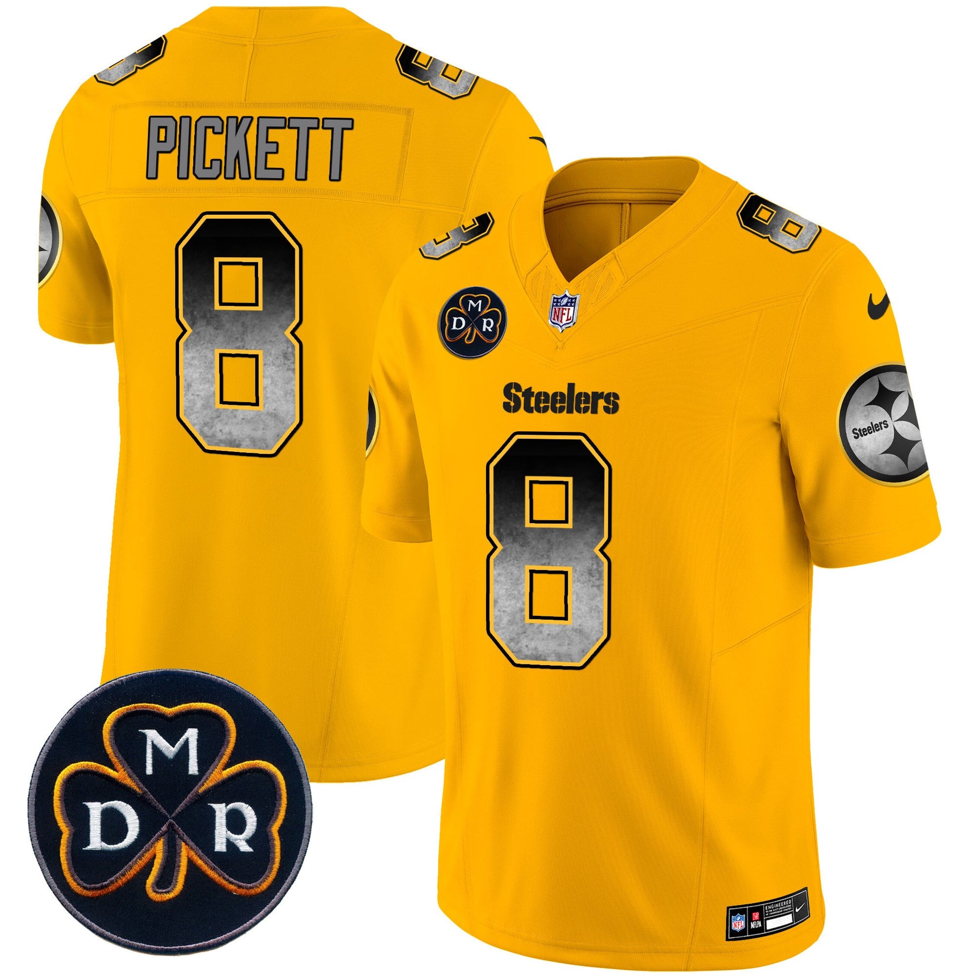 Men's Steelers DMR Patch Arch Smoke Vapor Limited Jersey - All Stitched