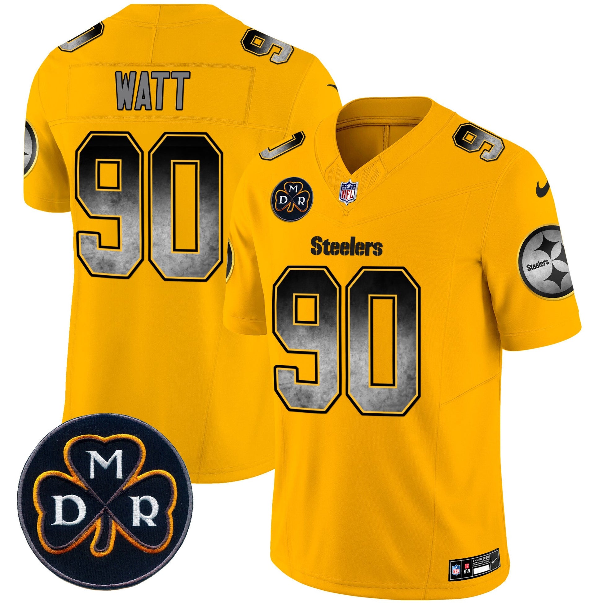 Men's Steelers DMR Patch Arch Smoke Vapor Limited Jersey - All Stitched