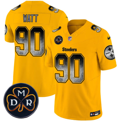 Men's Steelers DMR Patch Arch Smoke Vapor Limited Jersey - All Stitched