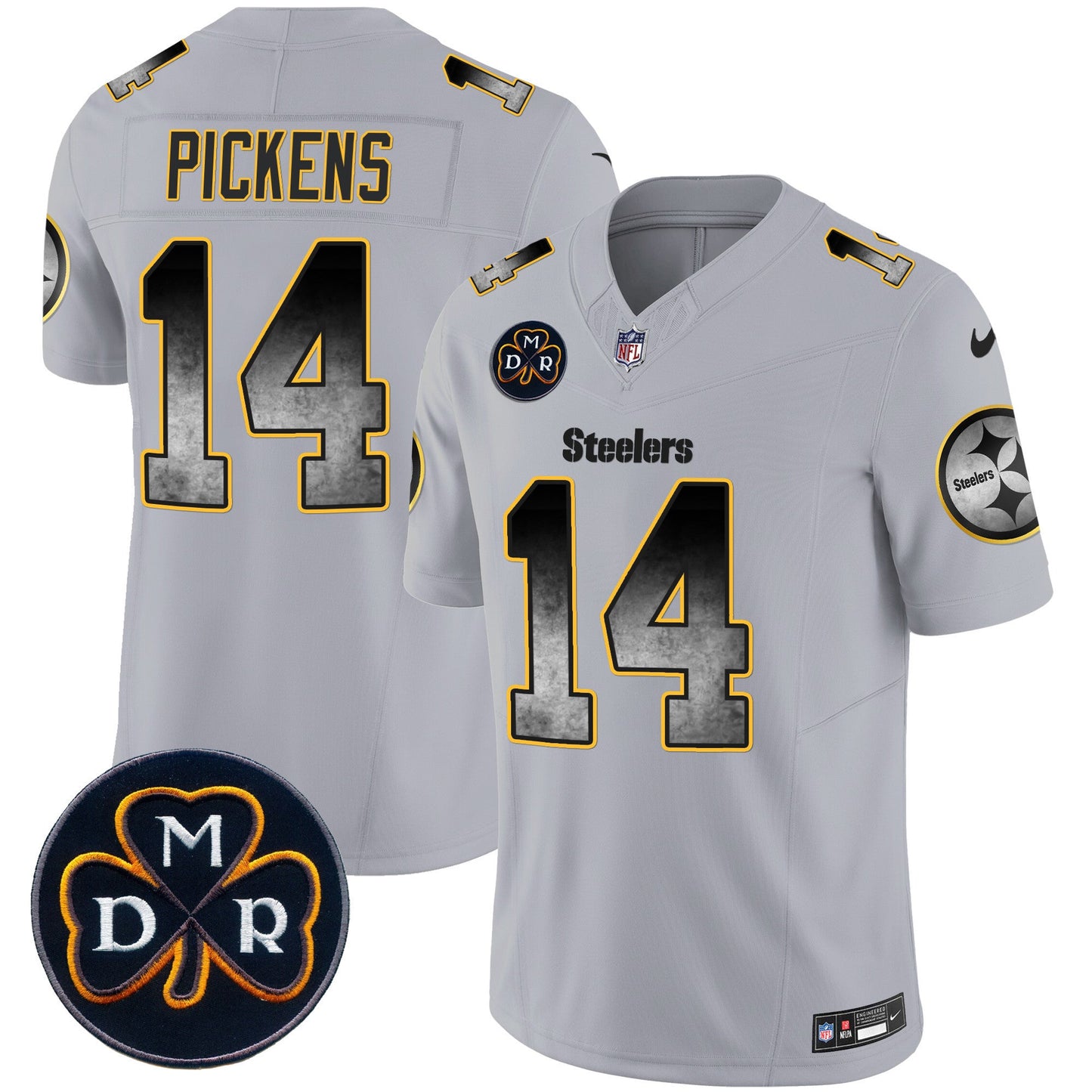 Men's Steelers DMR Patch Arch Smoke Vapor Limited Jersey - All Stitched
