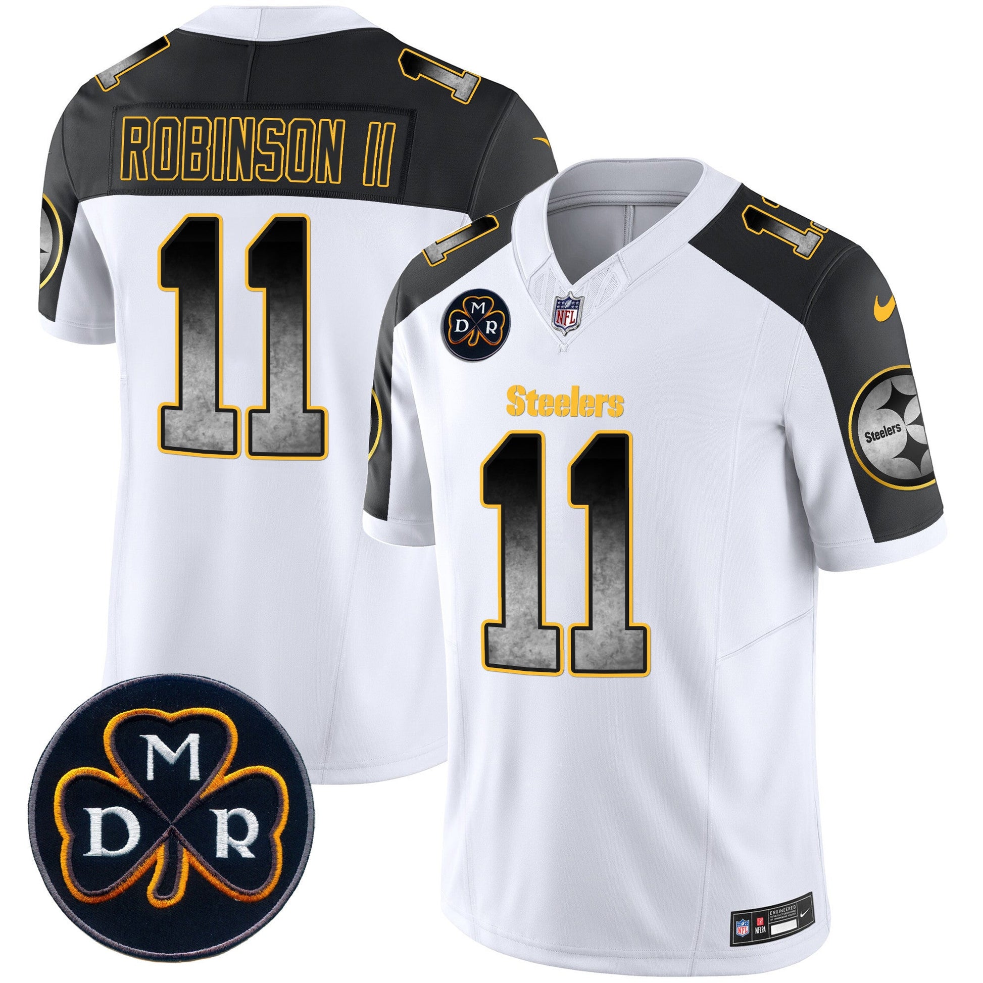 Men's Steelers DMR Patch Arch Smoke Vapor Limited Jersey - All Stitched