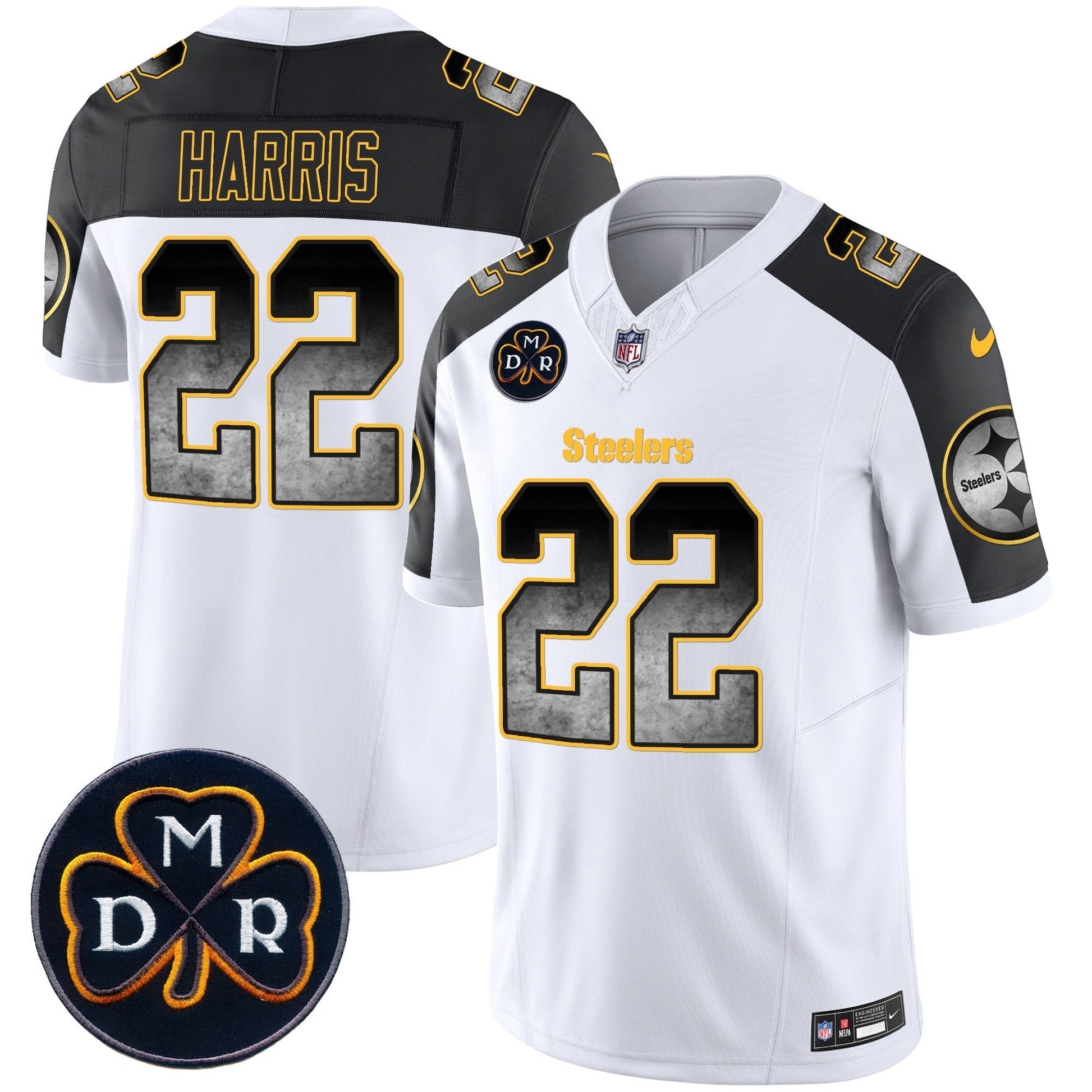 Men's Steelers DMR Patch Arch Smoke Vapor Limited Jersey - All Stitched