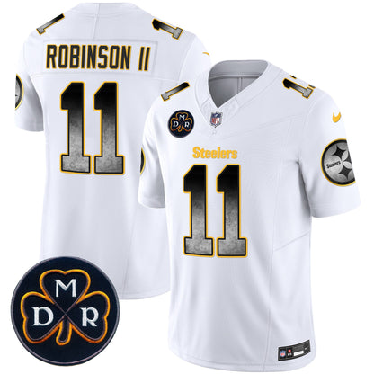 Men's Steelers DMR Patch Arch Smoke Vapor Limited Jersey - All Stitched
