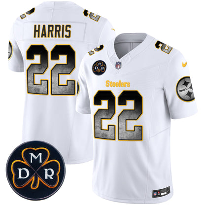 Men's Steelers DMR Patch Arch Smoke Vapor Limited Jersey - All Stitched