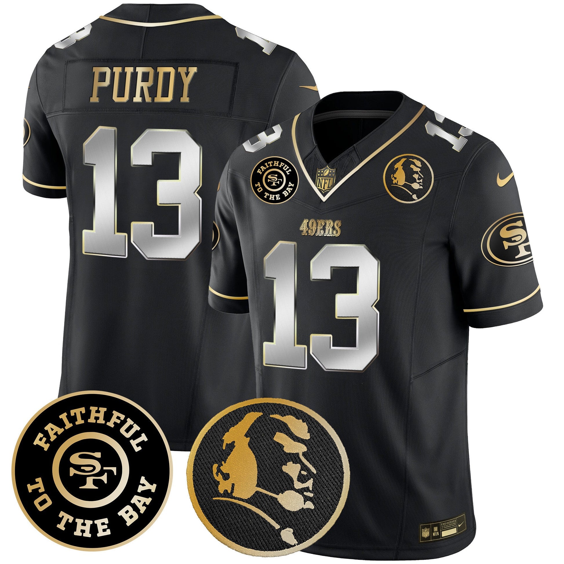 Men's 49ers Faithful & John Madden Patch Vapor Jersey - All Stitched