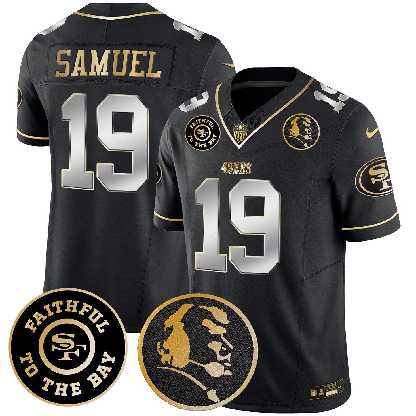 Men's 49ers Faithful & John Madden Patch Vapor Jersey - All Stitched
