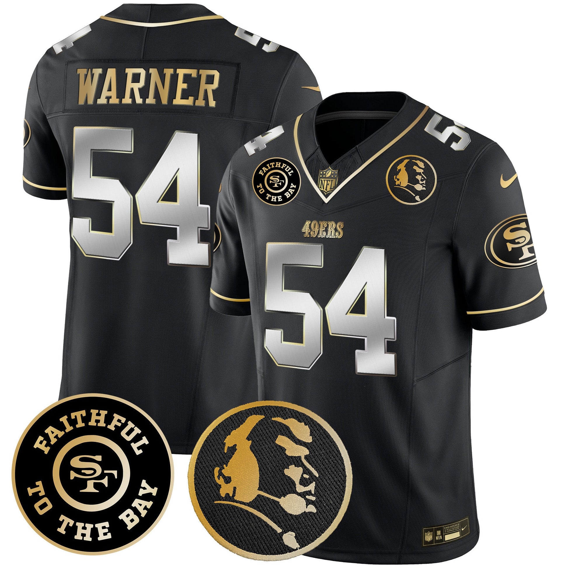 Men's 49ers Faithful & John Madden Patch Vapor Jersey - All Stitched
