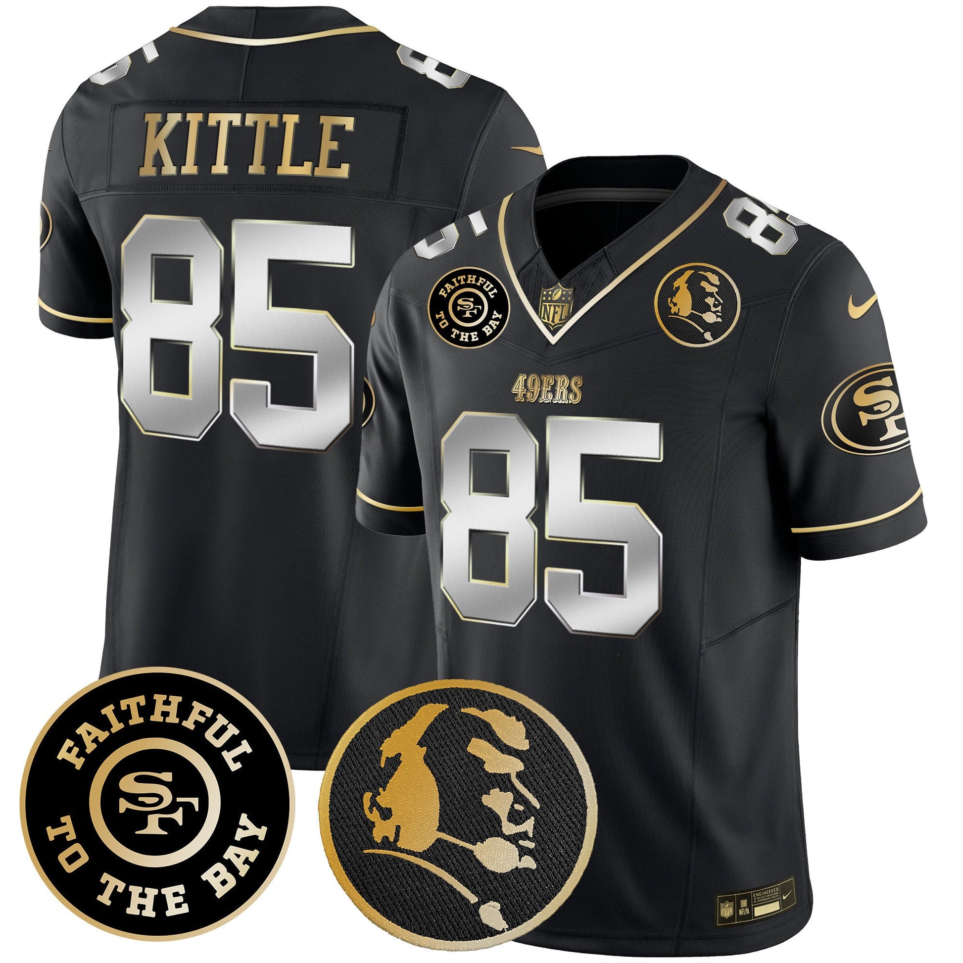 Men's 49ers Faithful & John Madden Patch Vapor Jersey - All Stitched