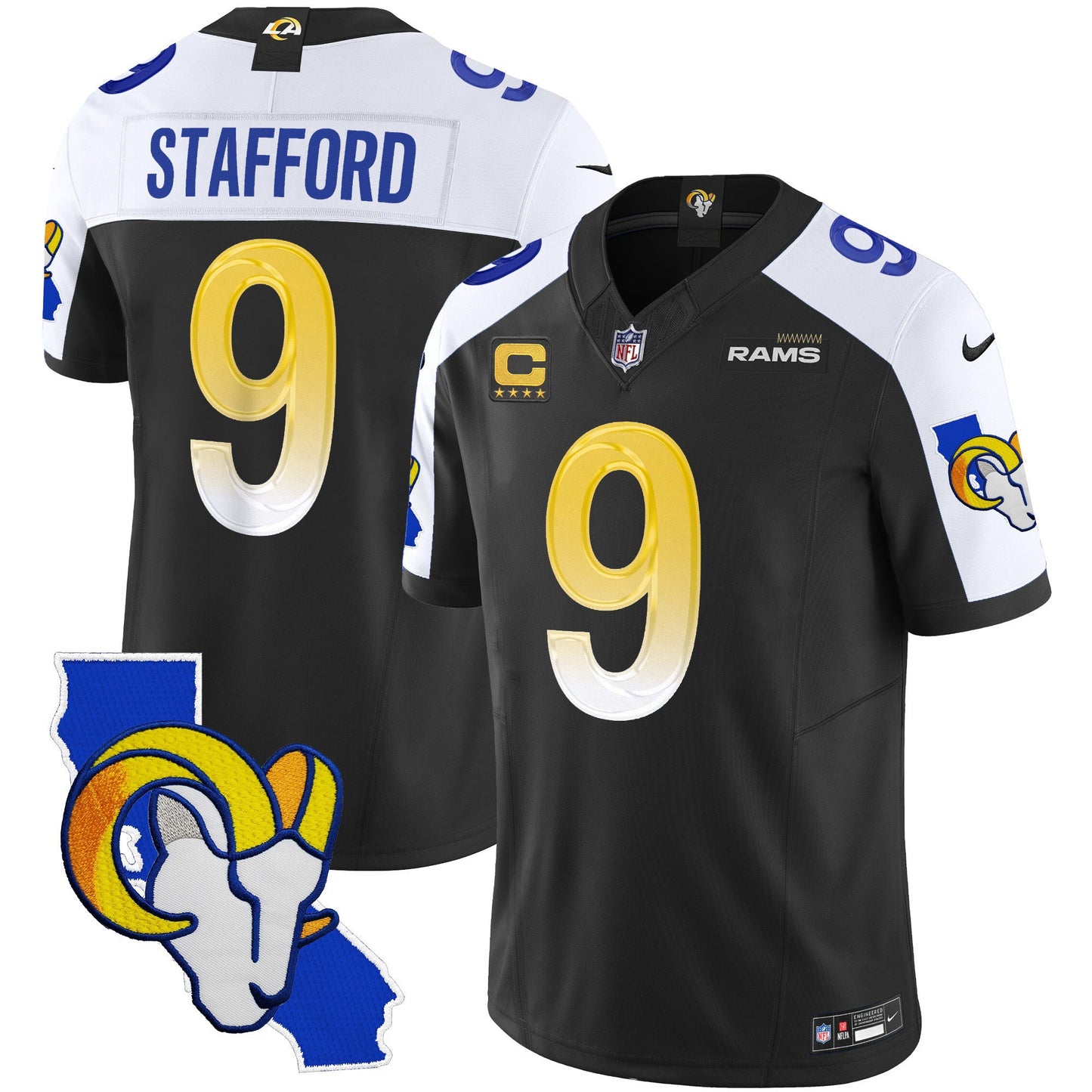 Men's Rams California Patch Vapor Limited Jersey - All Stitched
