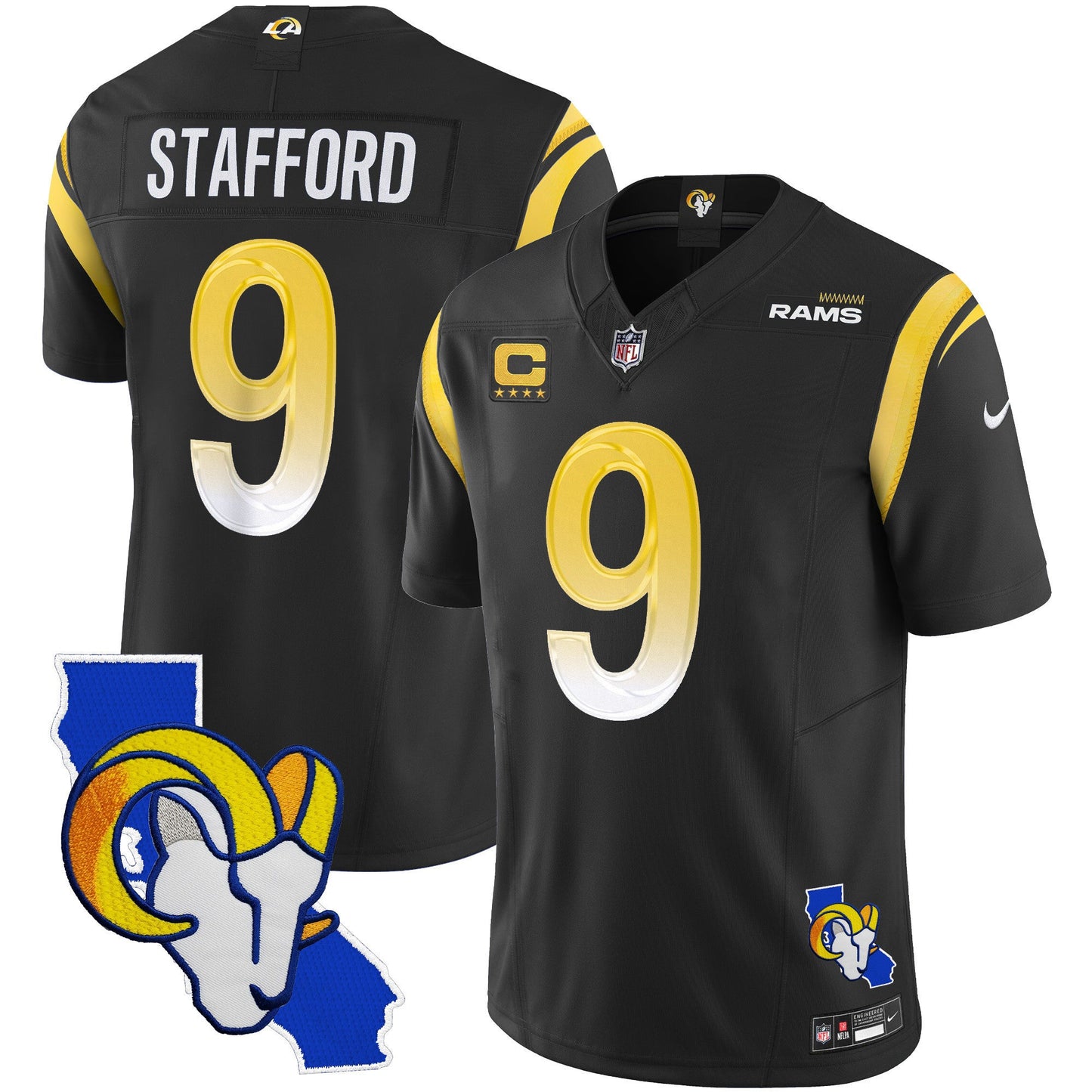 Men's Rams California Patch Vapor Limited Jersey - All Stitched