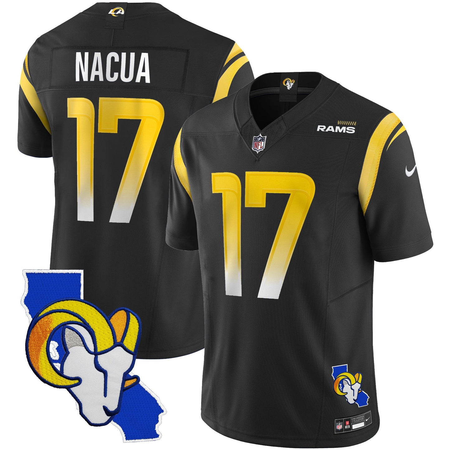 Men's Rams California Patch Vapor Limited Jersey - All Stitched