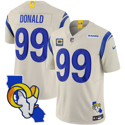 Men's Rams California Patch Vapor Limited Jersey - All Stitched