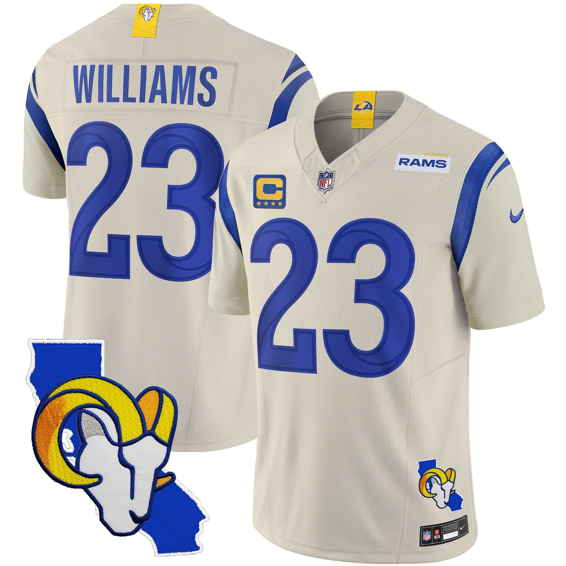 Men's Rams California Patch Vapor Limited Jersey - All Stitched