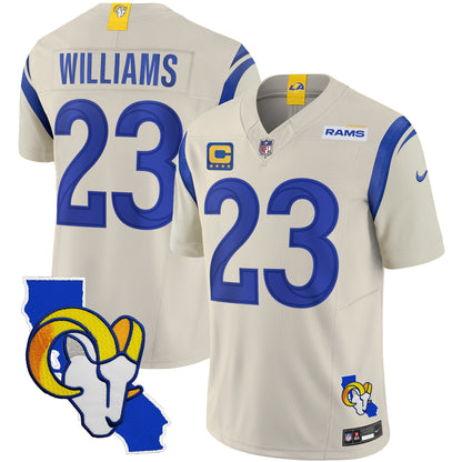Men's Rams California Patch Vapor Limited Jersey - All Stitched