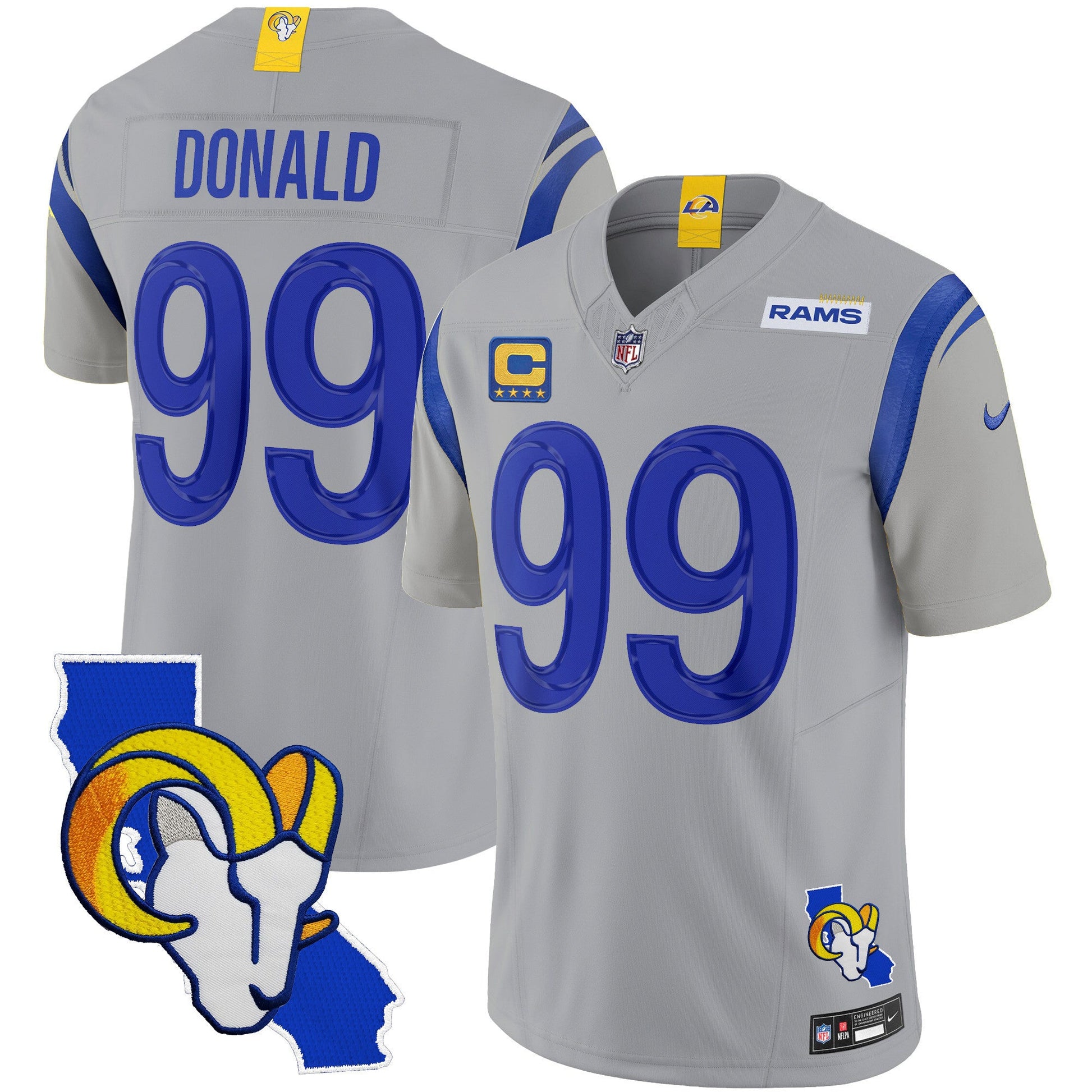 Men's Rams California Patch Vapor Limited Jersey - All Stitched