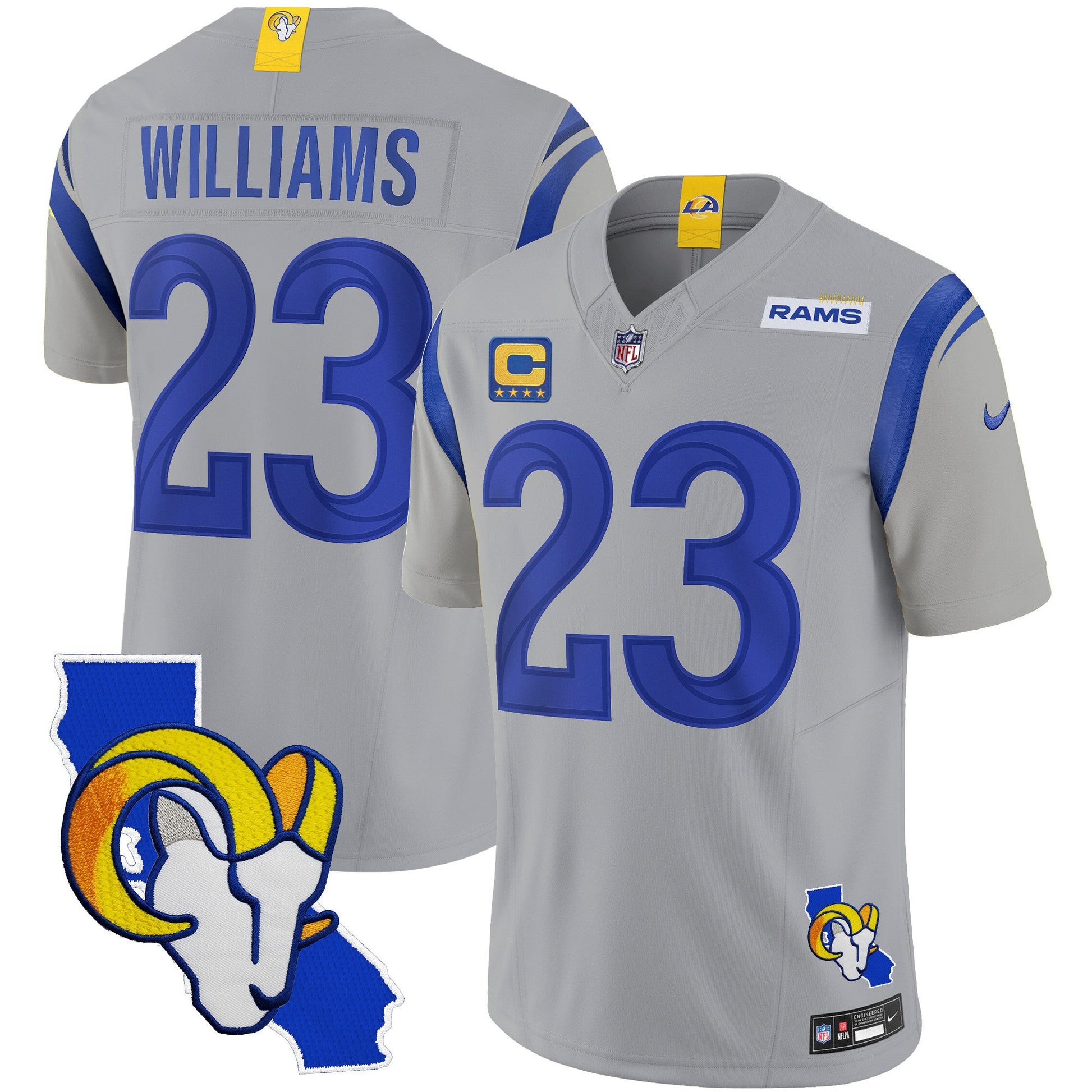 Men's Rams California Patch Vapor Limited Jersey - All Stitched