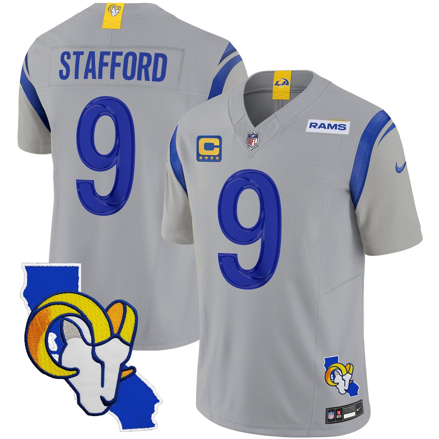 Men's Rams California Patch Vapor Limited Jersey - All Stitched