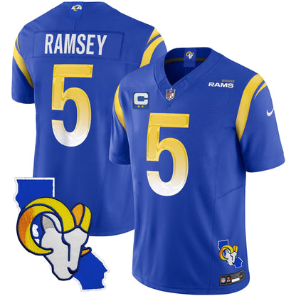 Men's Rams California Patch Vapor Limited Jersey - All Stitched