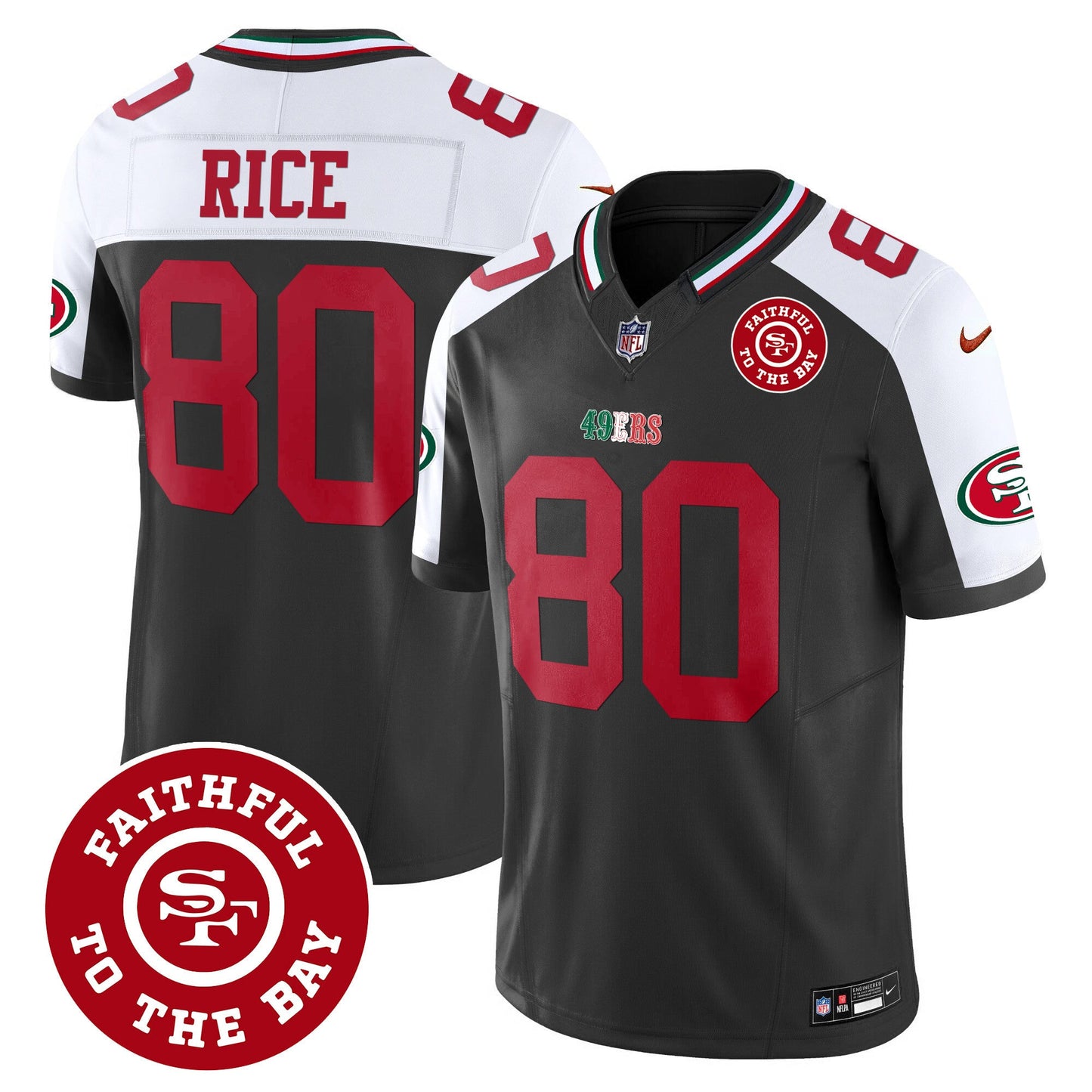 Men's 49ers Mexico Faithful To The Bay Patch Vapor Jersey - All Stitched