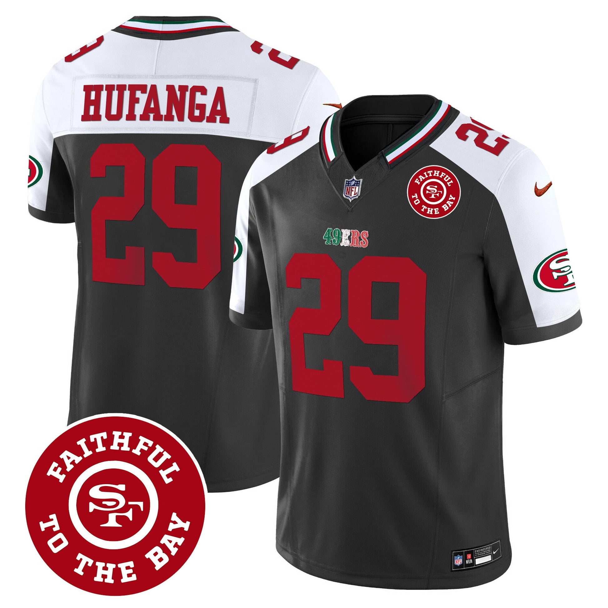 Men's 49ers Mexico Faithful To The Bay Patch Vapor Jersey - All Stitched