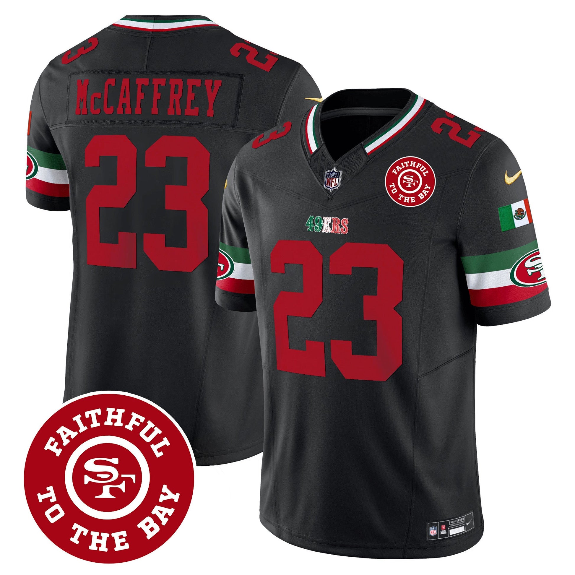 Men's 49ers Mexico Faithful To The Bay Patch Vapor Jersey - All Stitched