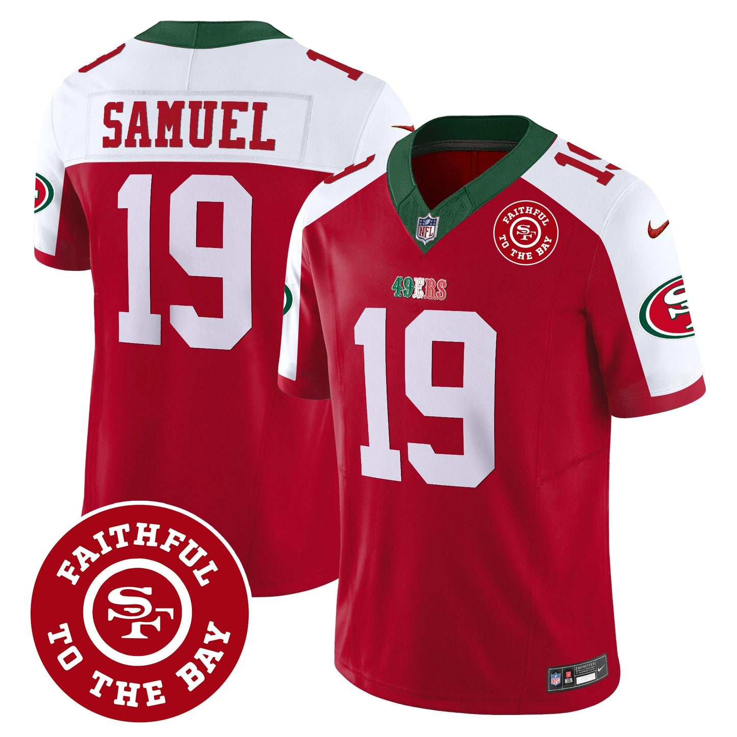 Men's 49ers Mexico Faithful To The Bay Patch Vapor Jersey - All Stitched