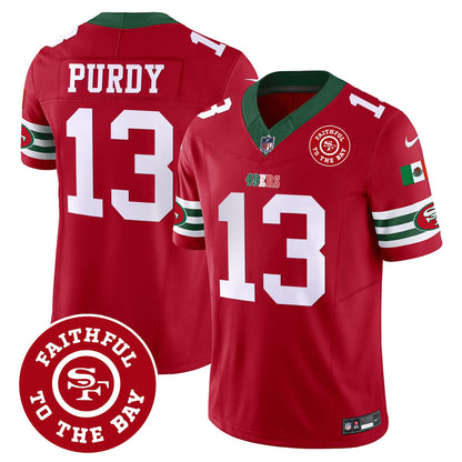 Men's 49ers Mexico Faithful To The Bay Patch Vapor Jersey - All Stitched