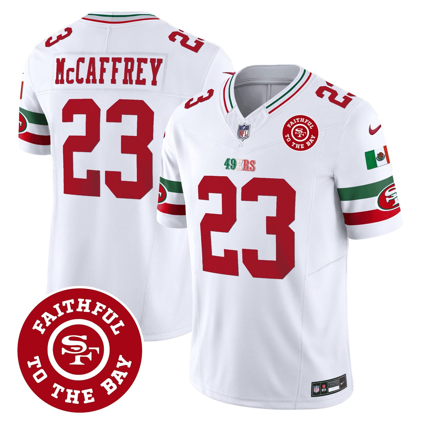 Men's 49ers Mexico Faithful To The Bay Patch Vapor Jersey - All Stitched