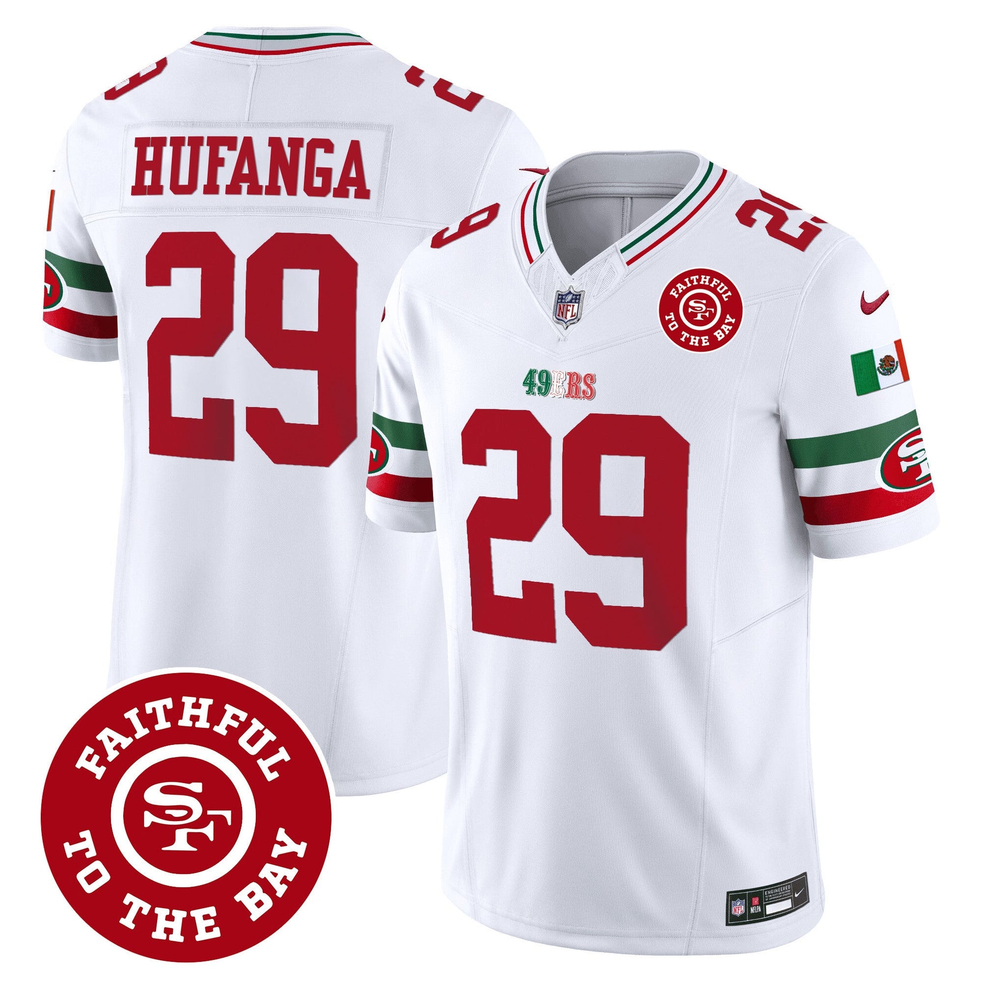 Men's 49ers Mexico Faithful To The Bay Patch Vapor Jersey - All Stitched