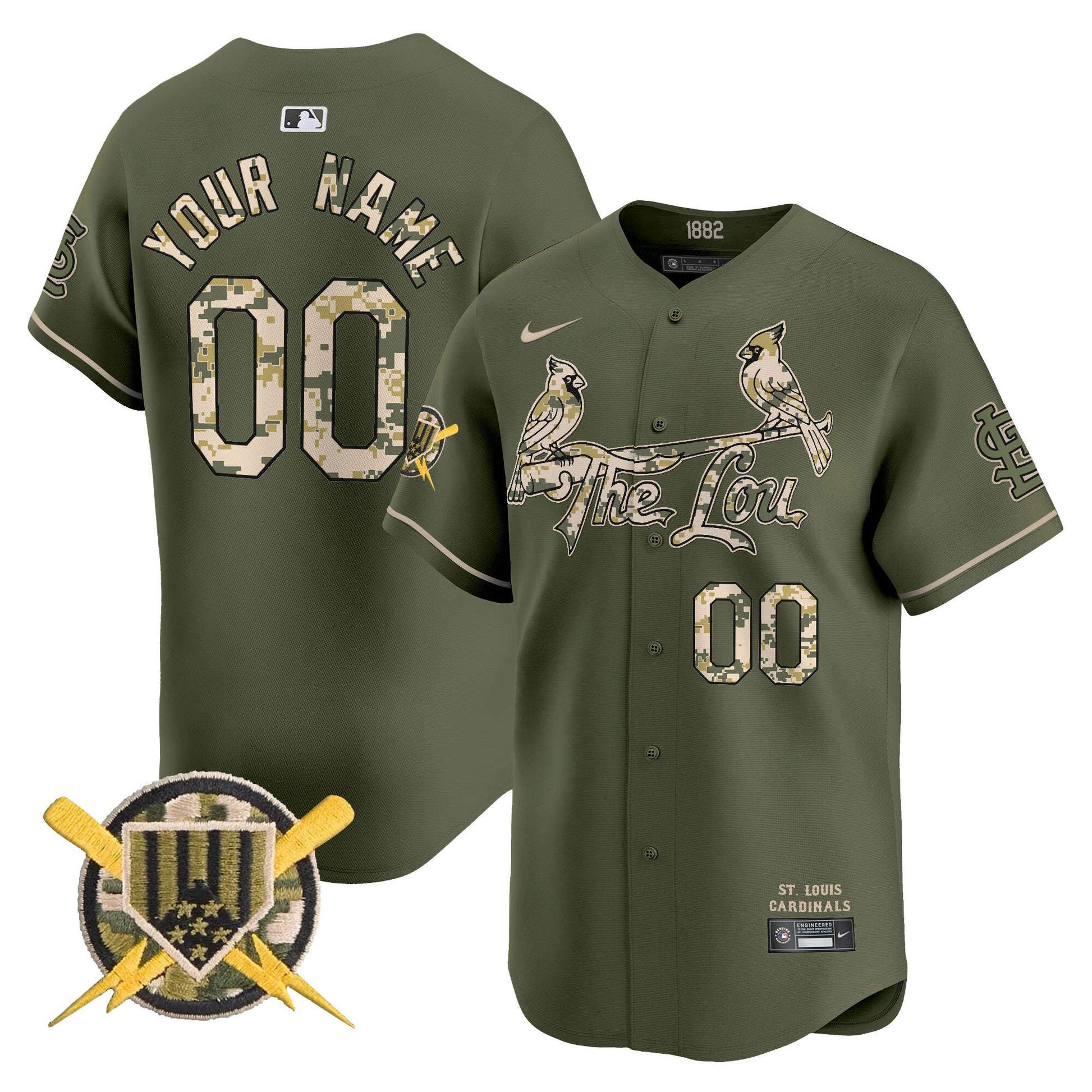 St. Louis Cardinals Armed Forces Day Vapor Premier Limited Custom Jersey - All Stitched