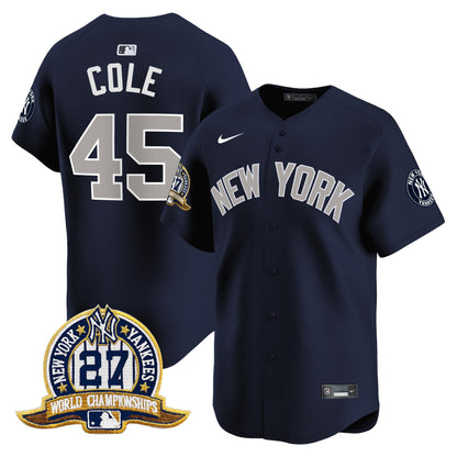 Men's New York Yankees 27 Time Champions Patch Vapor Premier Limited Jersey - All Stitched