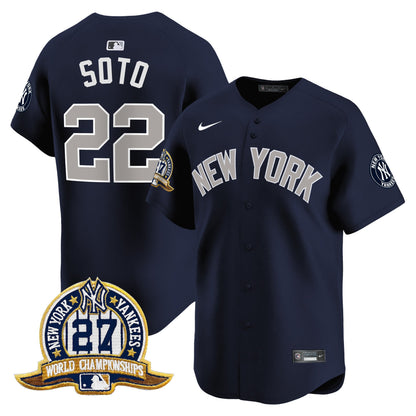 Men's New York Yankees 27 Time Champions Patch Vapor Premier Limited Jersey - All Stitched