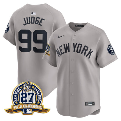 Men's New York Yankees 27 Time Champions Patch Vapor Premier Limited Jersey - All Stitched