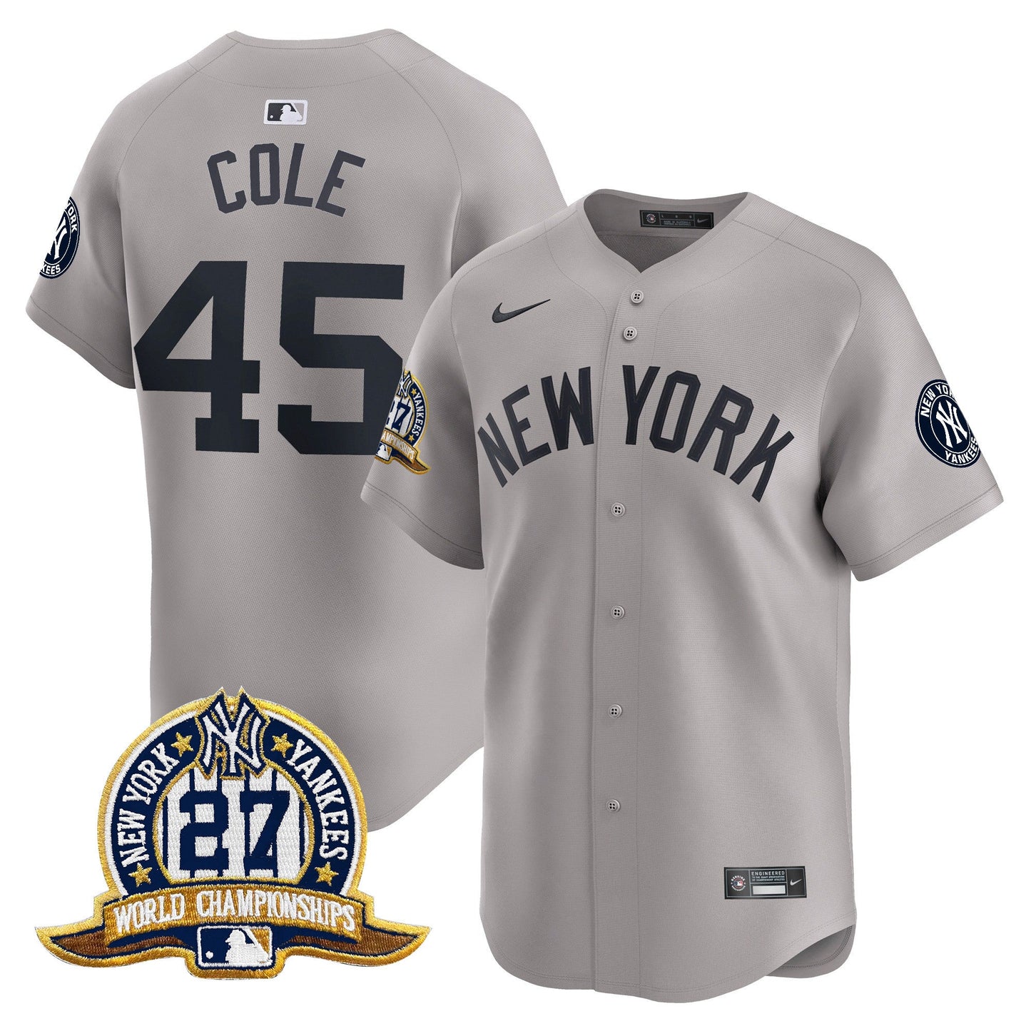 Men's New York Yankees 27 Time Champions Patch Vapor Premier Limited Jersey - All Stitched