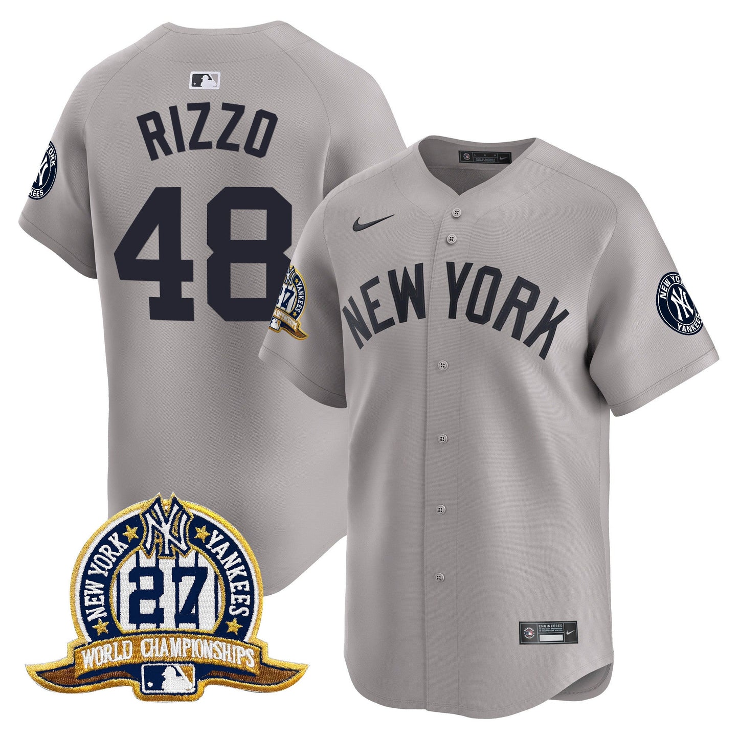 Men's New York Yankees 27 Time Champions Patch Vapor Premier Limited Jersey - All Stitched