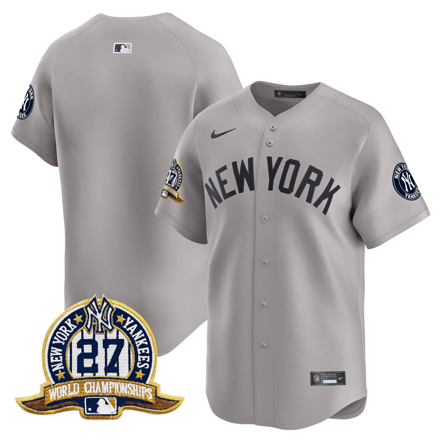 Men's New York Yankees 27 Time Champions Patch Vapor Premier Limited Jersey - All Stitched