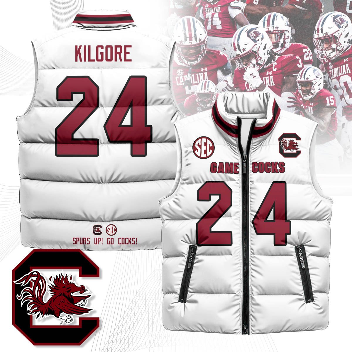 South Carolina Gamecocks Unisex Puffer Vest