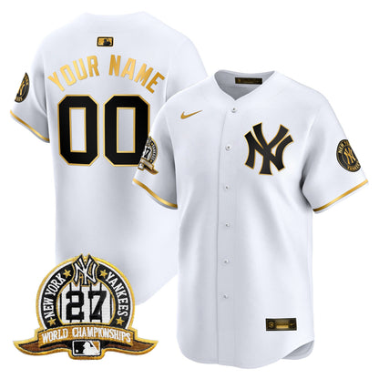 New York Yankees 27 Time Champions Patch Vapor Premier Limited Custom Jersey - All Stitched