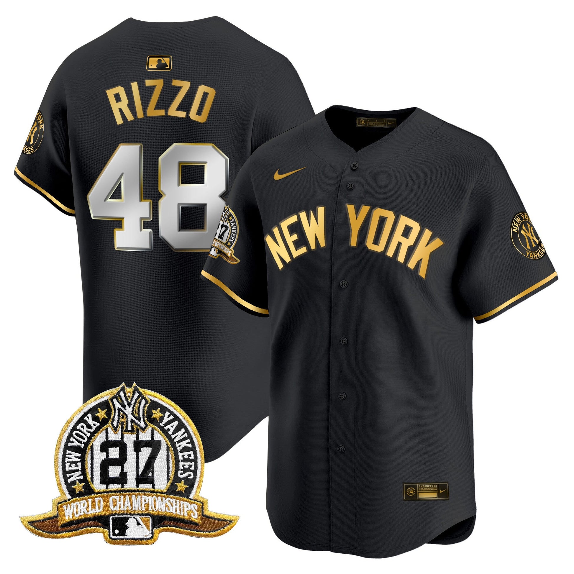 Men's New York Yankees 27 Time Champions Patch Vapor Premier Limited Jersey V2 - All Stitched