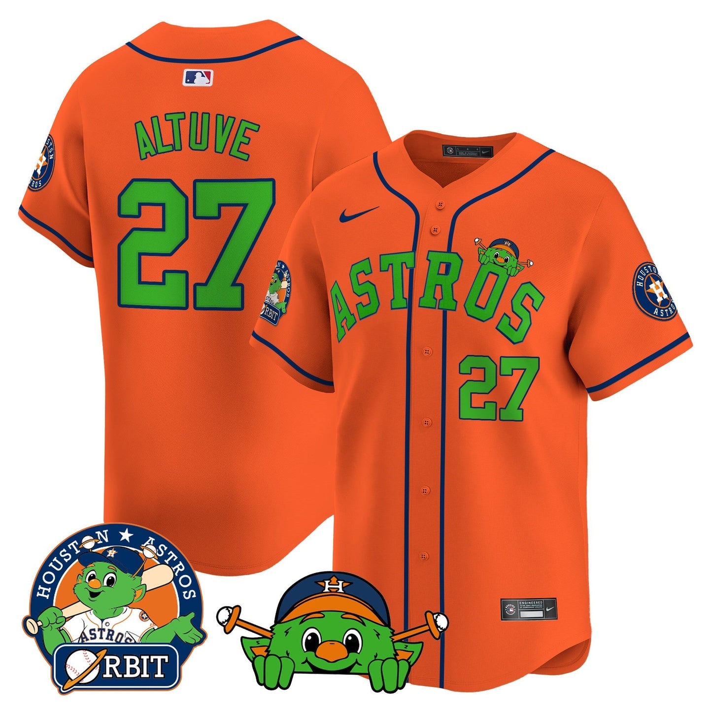Men's Astros Orbit Patch Vapor Premier Limited Jersey V3 - All Stitched