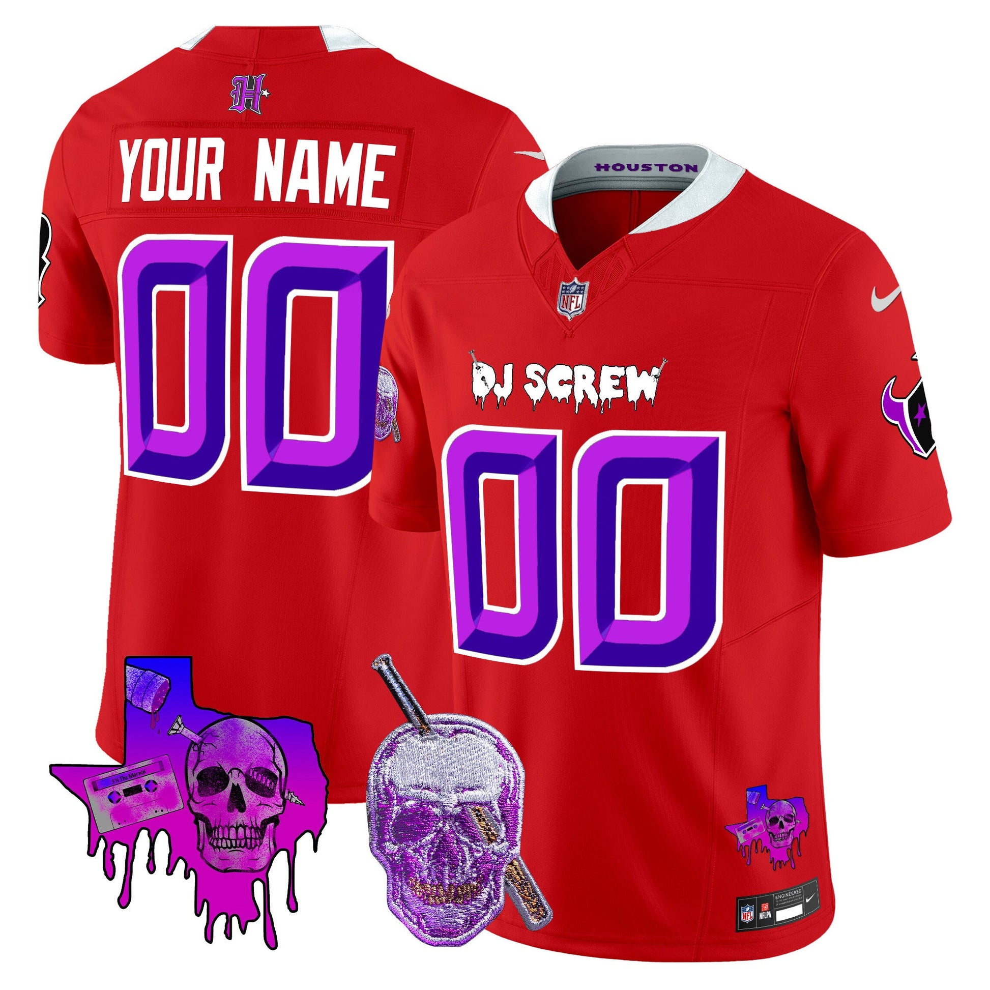 Houston Texans DJ Screw Vapor Limited Custom Jersey - All Stitched