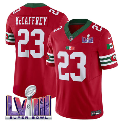 Men's 49ers Mexico Super Bowl LVIII Patch Vapor Jersey - All Stitched